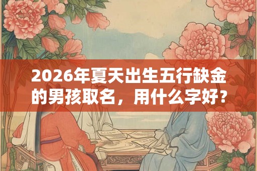 2026年夏天出生五行缺金的男孩取名，用什么字好？