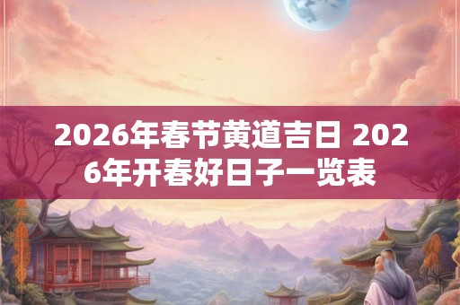 2026年春节黄道吉日 2026年开春好日子一览表 2026年春节黄道吉日 2026年开春好日子一览表