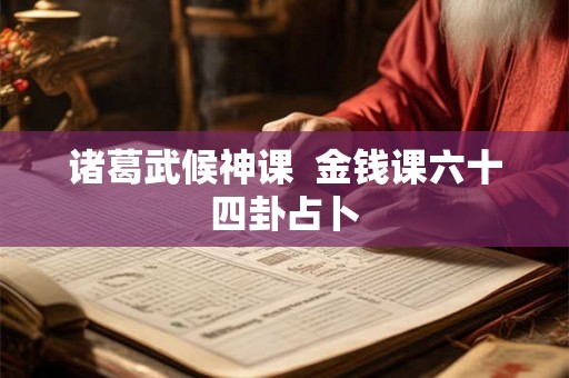 诸葛武候神课  金钱课六十四卦占卜