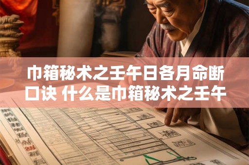 巾箱秘术之壬午日各月命断口诀 什么是巾箱秘术之壬午日各月命断口诀 巾箱秘术之壬午日各月命断口诀 什么是巾箱秘术之壬午日各月命断口诀