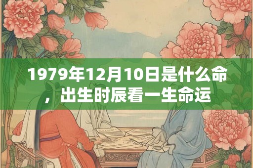 1979年12月10日是什么命，出生时辰看一生命运
