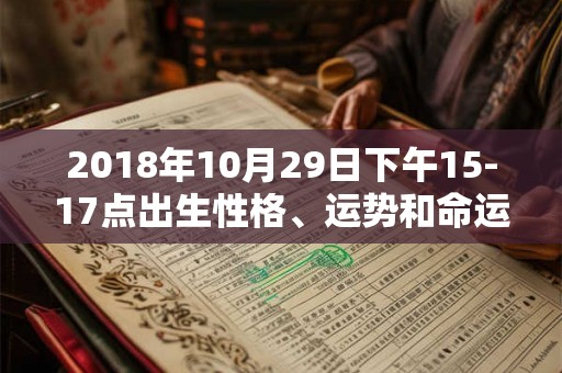 2018年10月29日下午15-17点出生性格、运势和命运