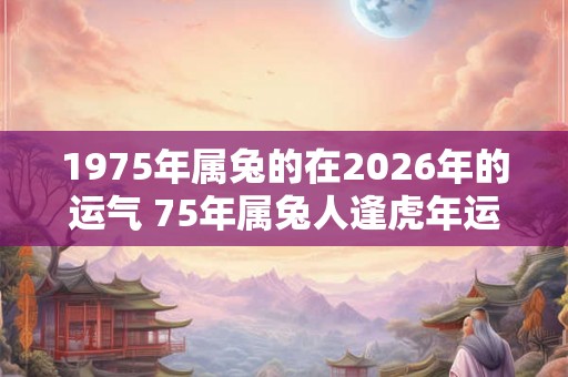 1975年属兔的在2026年的运气 75年属兔人逢虎年运势