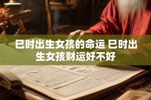 巳时出生女孩的命运 巳时出生女孩财运好不好