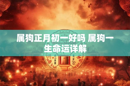 属狗正月初一好吗 属狗一生命运详解