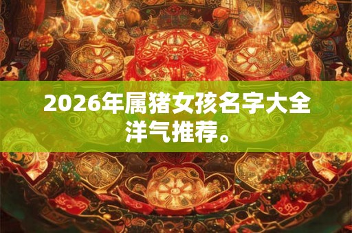 2026年属猪女孩名字大全洋气推荐。
