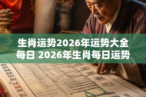 生肖运势2026年运势大全每日 2026年生肖每日运势如何