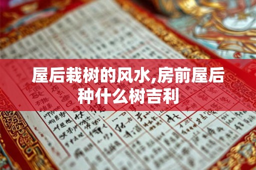屋后栽树的风水,房前屋后种什么树吉利 屋后栽树的风水,房前屋后种什么树吉利