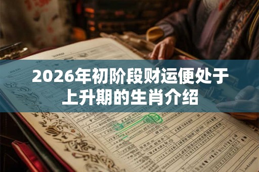 2026年初阶段财运便处于上升期的生肖介绍