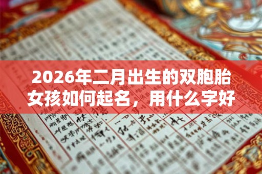 2026年二月出生的双胞胎女孩如何起名，用什么字好