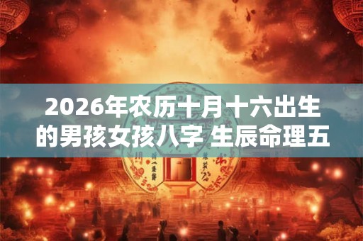 2026年农历十月十六出生的男孩女孩八字 生辰命理五行取名