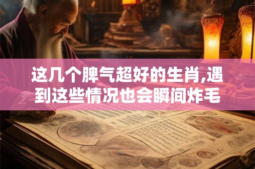 这几个脾气超好的生肖,遇到这些情况也会瞬间炸毛