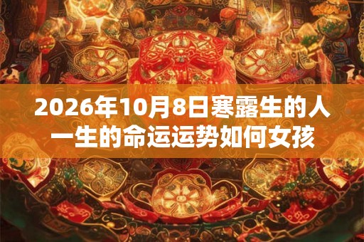 2026年10月8日寒露生的人一生的命运运势如何女孩