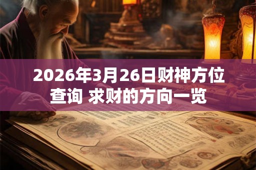 2026年3月26日财神方位查询 求财的方向一览
