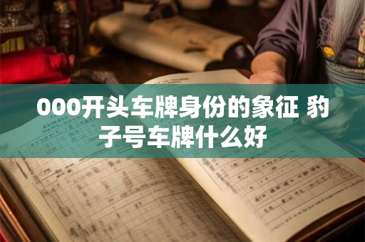 000开头车牌身份的象征 豹子号车牌什么好