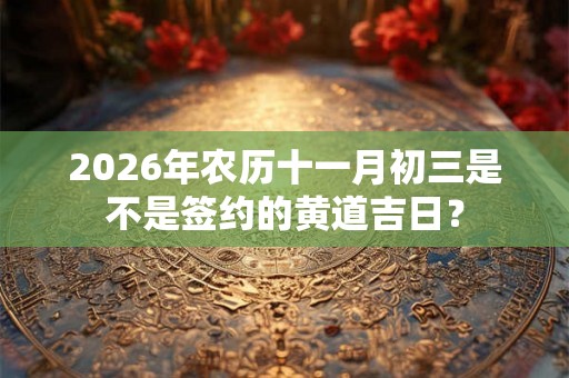 2026年农历十一月初三是不是签约的黄道吉日？