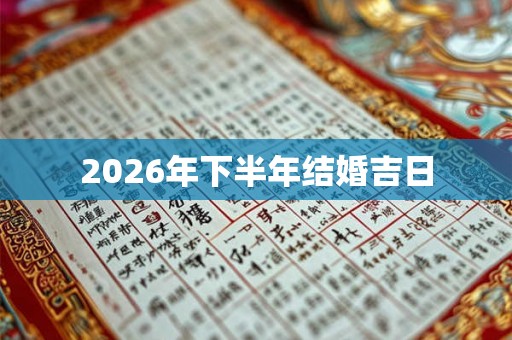2026年下半年结婚吉日