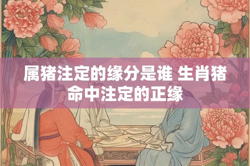 属猪注定的缘分是谁 生肖猪命中注定的正缘