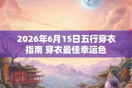 2026年6月15日五行穿衣指南 穿衣最佳幸运色