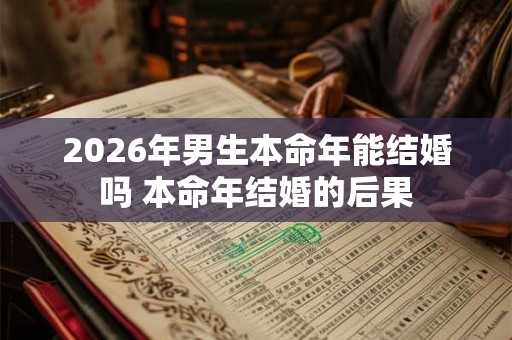 2026年男生本命年能结婚吗 本命年结婚的后果