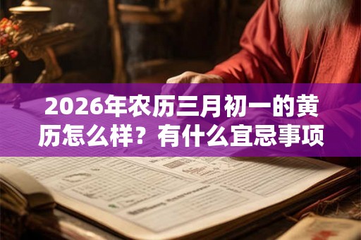 2026年农历三月初一的黄历怎么样？有什么宜忌事项？