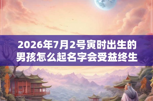 2026年7月2号寅时出生的男孩怎么起名字会受益终生