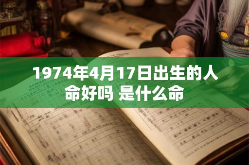 1974年4月17日出生的人命好吗 是什么命