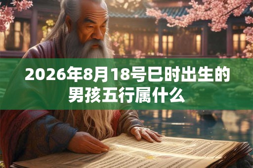2026年8月18号巳时出生的男孩五行属什么