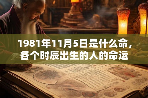 1981年11月5日是什么命，各个时辰出生的人的命运