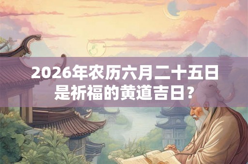 2026年农历六月二十五日是祈福的黄道吉日？