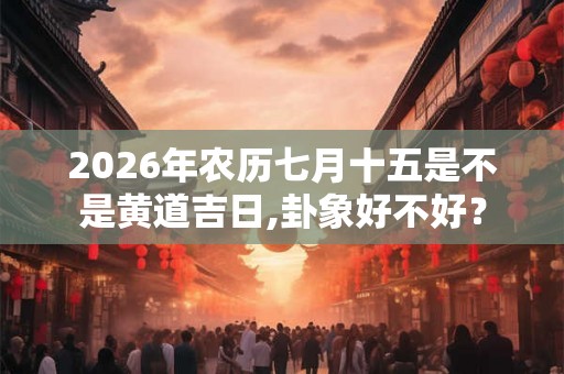 2026年农历七月十五是不是黄道吉日,卦象好不好？