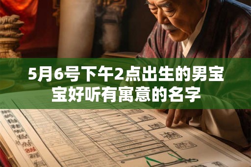 5月6号下午2点出生的男宝宝好听有寓意的名字