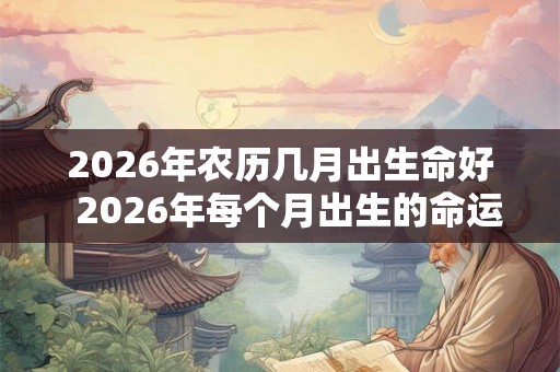 2026年农历几月出生命好  2026年每个月出生的命运
