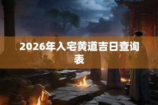2026年入宅黄道吉日查询表