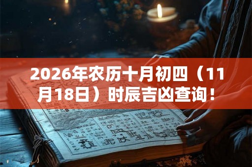 2026年农历十月初四（11月18日）时辰吉凶查询！