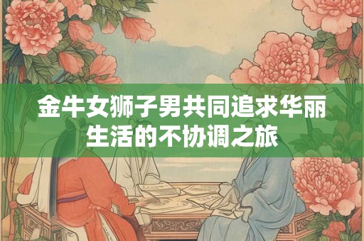 金牛女狮子男共同追求华丽生活的不协调之旅