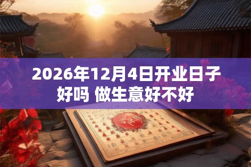 2026年12月4日开业日子好吗 做生意好不好