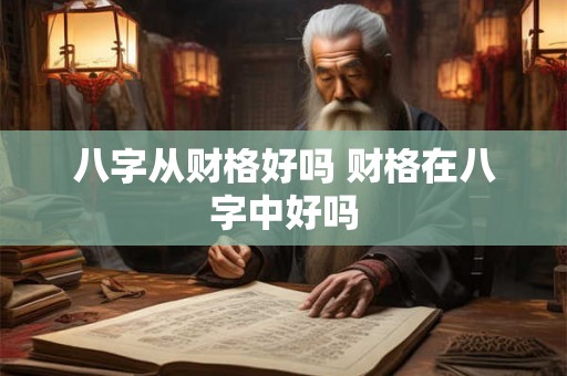 八字从财格好吗 财格在八字中好吗