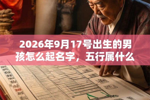2026年9月17号出生的男孩怎么起名字，五行属什么