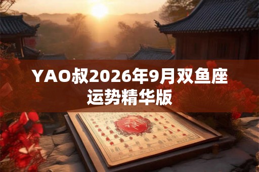 YAO叔2026年9月双鱼座运势精华版 YAO叔2026年9月双鱼座运势精华版