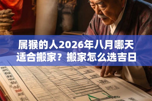 属猴的人2026年八月哪天适合搬家？搬家怎么选吉日？