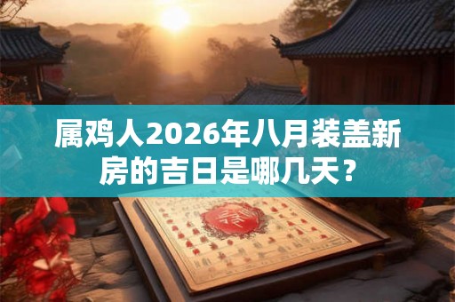 属鸡人2026年八月装盖新房的吉日是哪几天? 属鸡人2026年八月装盖新房的吉日是哪几天?