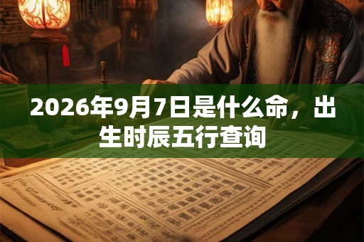 2026年9月7日是什么命，出生时辰五行查询