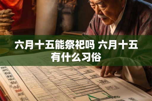 六月十五能祭祀吗 六月十五有什么习俗