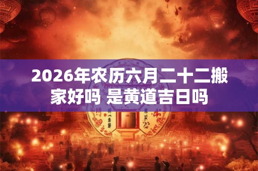 2026年农历六月二十二搬家好吗 是黄道吉日吗