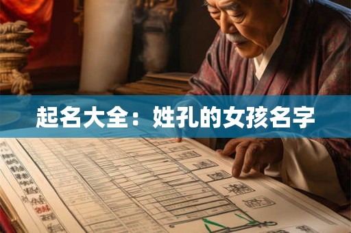 起名大全：姓孔的女孩名字
