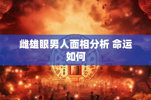 雌雄眼男人面相分析 命运如何