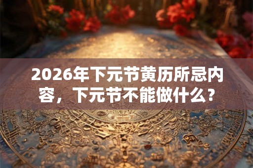 2026年下元节黄历所忌内容，下元节不能做什么？
