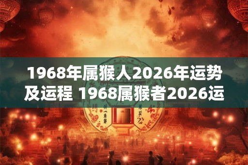 1968年属猴人2026年运势及运程 1968属猴者2026运势如何