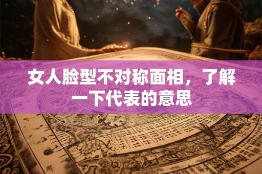 女人脸型不对称面相，了解一下代表的意思